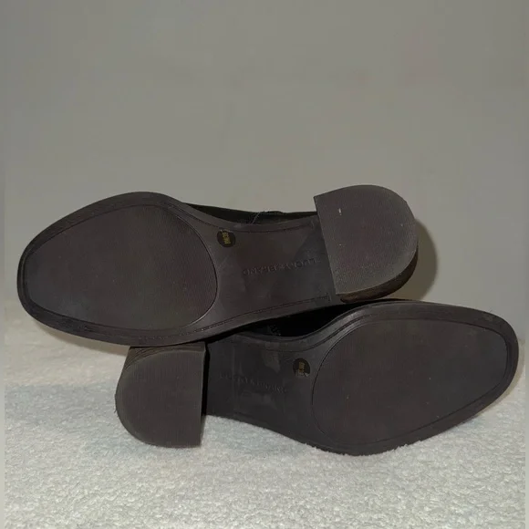 Lucky Brand Black Leather Ankle Boots with Chunky Heel - Picture 5 of 5